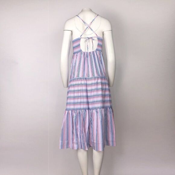 ZARA STRIPES MAXI DRESS HALTER - Picture 7 of 10
